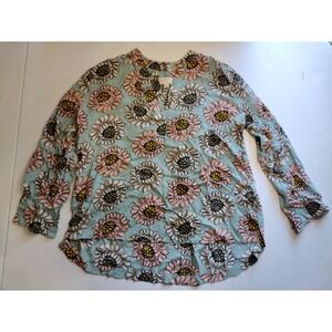 LOFT Outlet Floral Print Blouse Top Women's Extra Small‎ Petite XSP Button Down